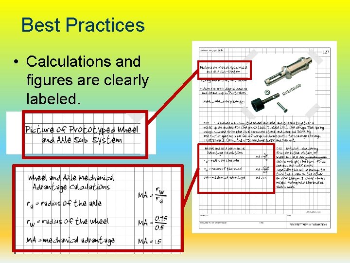 Best Practices • Calculations and figures are clearly labeled. 