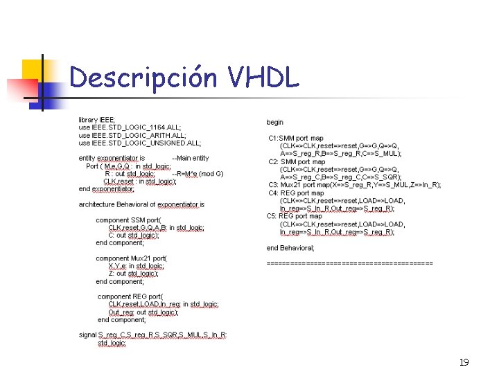 Descripción VHDL 19 