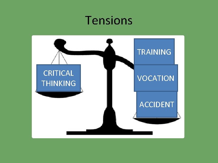 Tensions TRAINING CRITICAL THINKING VOCATION ACCIDENT 