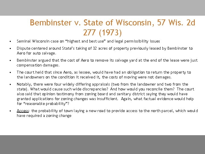 Bembinster v. State of Wisconsin, 57 Wis. 2 d 277 (1973) • Seminal Wisconsin