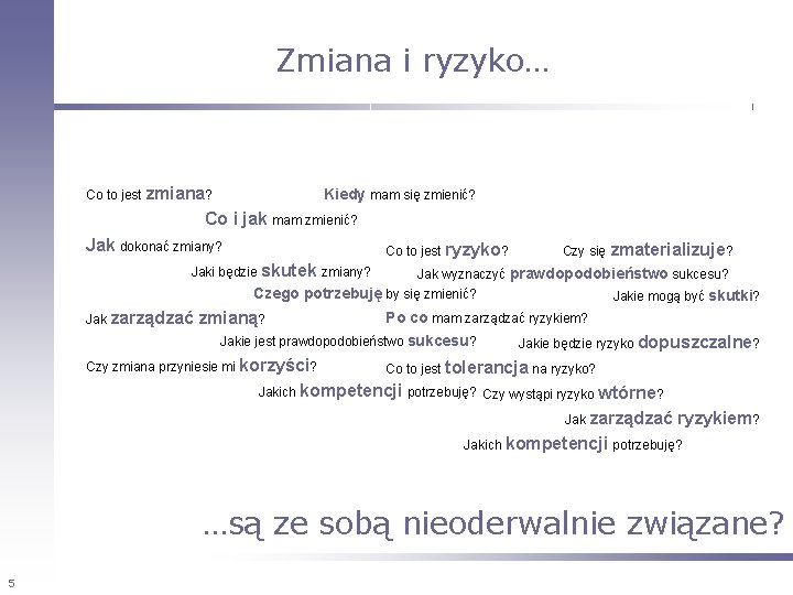 Zmiana i ryzyko… Co to jest zmiana? Kiedy mam się zmienić? Co i jak