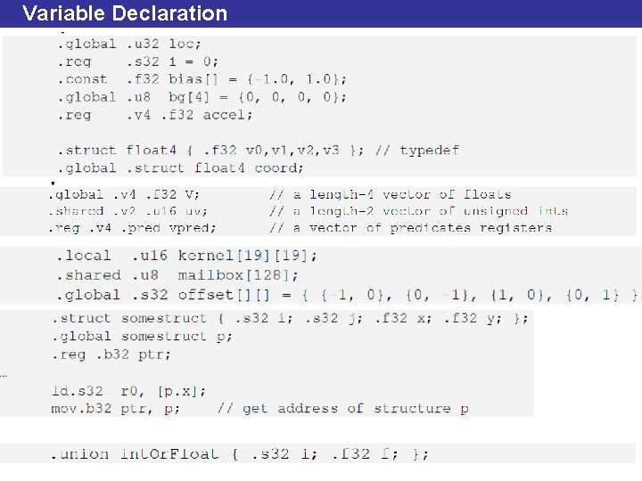 Variable Declaration 