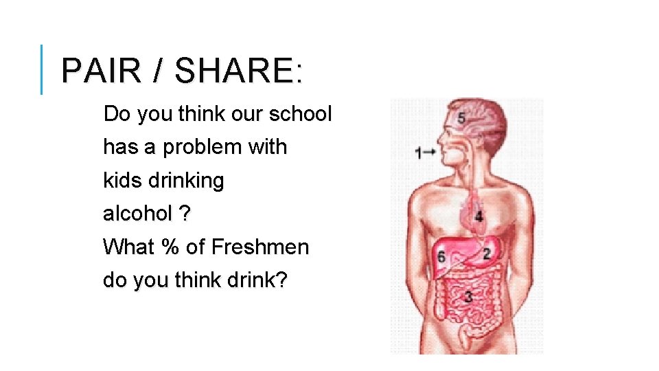 PAIR / SHARE: Do you think our school has a problem with kids drinking