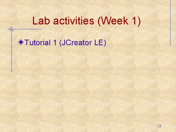 Lab activities (Week 1) Tutorial 1 (JCreator LE) 13 