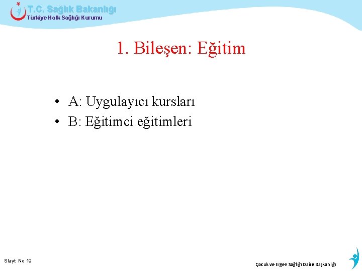T. C. Sağlık Bakanlığı Türkiye Halk Sağlığı Kurumu 1. Bileşen: Eğitim • A: Uygulayıcı