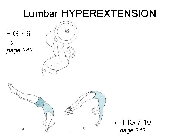 Lumbar HYPEREXTENSION FIG 7. 9 page 242 FIG 7. 10 page 242 