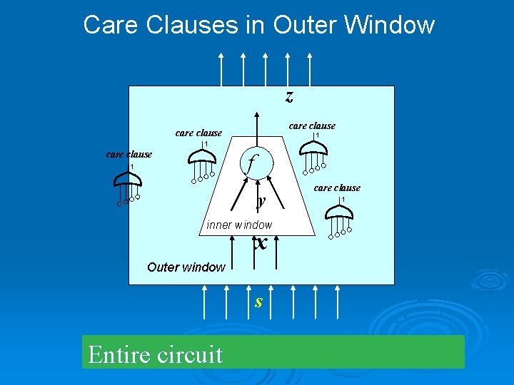 Care Clauses in Outer Window z care clause 1 1 care clause f 1