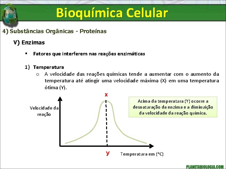 Bioquímica Celular 4) Substâncias Orgânicas - Proteínas V) Enzimas § Fatores que interferem nas