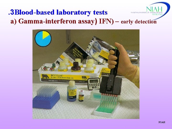 . 3 Blood-based laboratory tests a) Gamma-interferon assay) IFN) – early detection NIAH 