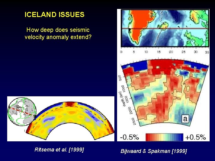 ICELAND ISSUES How deep does seismic velocity anomaly extend? Ritsema et al. [1999] Bijwaard