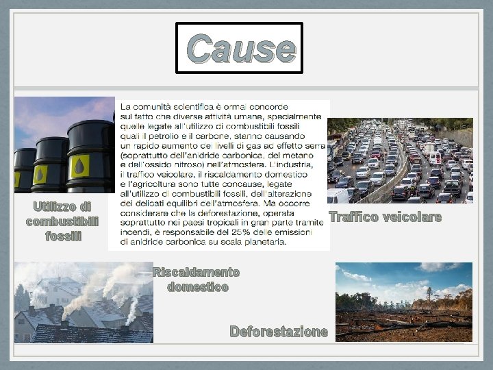 Il cambiamento climatico Cause e conseguenze Cosa si