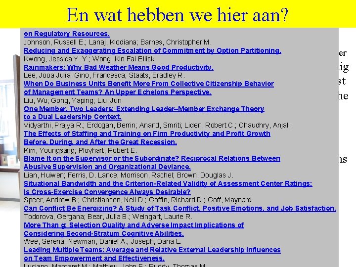En wat hebben we hier aan? on Regulatory Resources. ca 1800: The greatest Johnson,