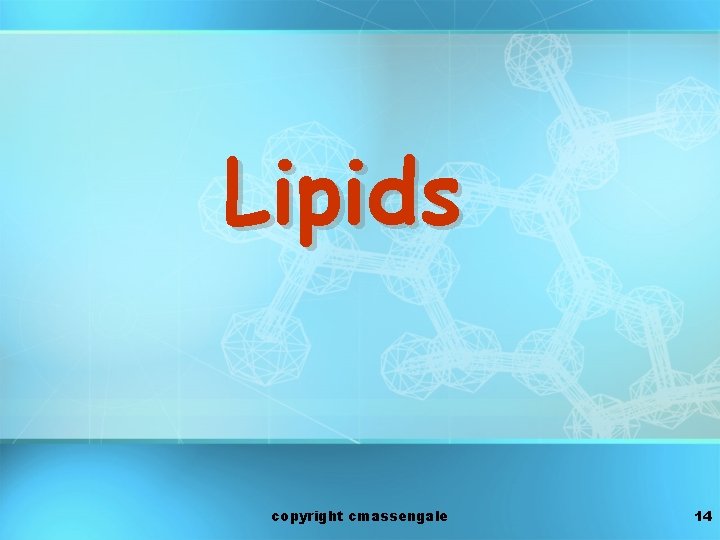 Lipids copyright cmassengale 14 