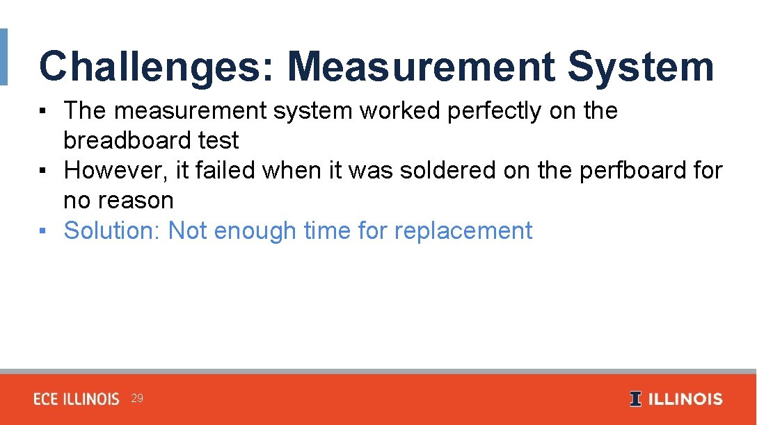 Challenges: Measurement System ▪ The measurement system worked perfectly on the breadboard test ▪