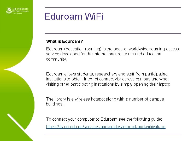 Eduroam Wi. Fi What is Eduroam? Eduroam (education roaming) is the secure, world-wide roaming