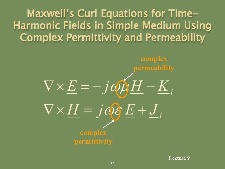 Maxwell’s Curl Equations for Time. Harmonic Fields in Simple Medium Using Complex Permittivity and