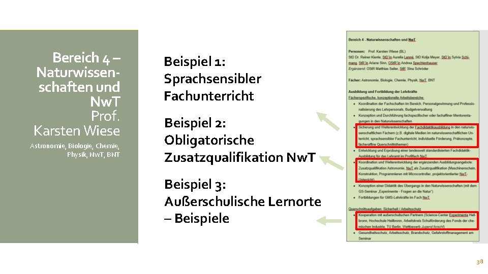 Bereich 4 – Naturwissenschaften und Nw. T Prof. Karsten Wiese Astronomie, Biologie, Chemie, Physik,