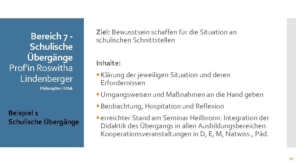 Bereich 2 7 Gesellschafts. Schulische wissenschaften Übergänge Prof. ‘in Prof‘in Roswitha Beate Lindenberger Thull