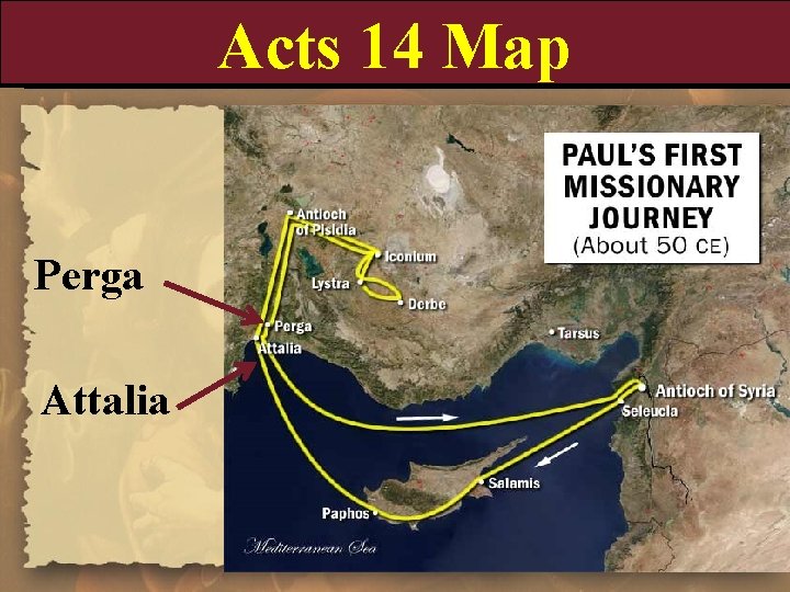 Acts 14 Map Perga Attalia 