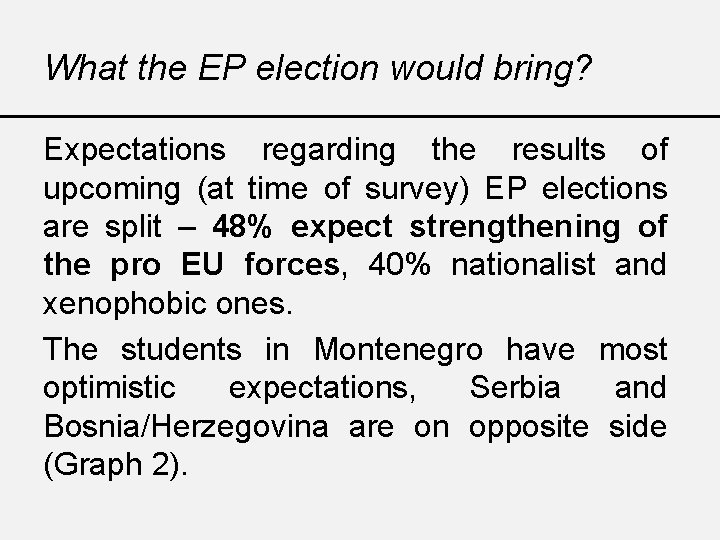 What the EP election would bring? Expectations regarding the results of upcoming (at time