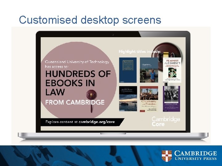 Customised desktop screens 