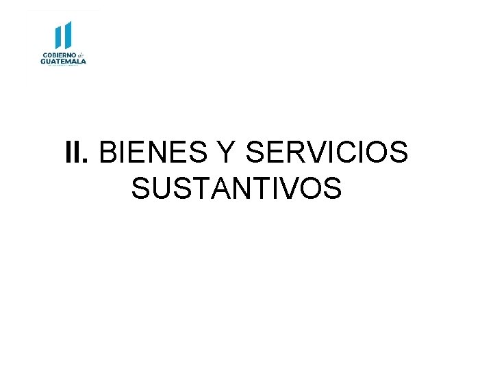 II. BIENES Y SERVICIOS SUSTANTIVOS 