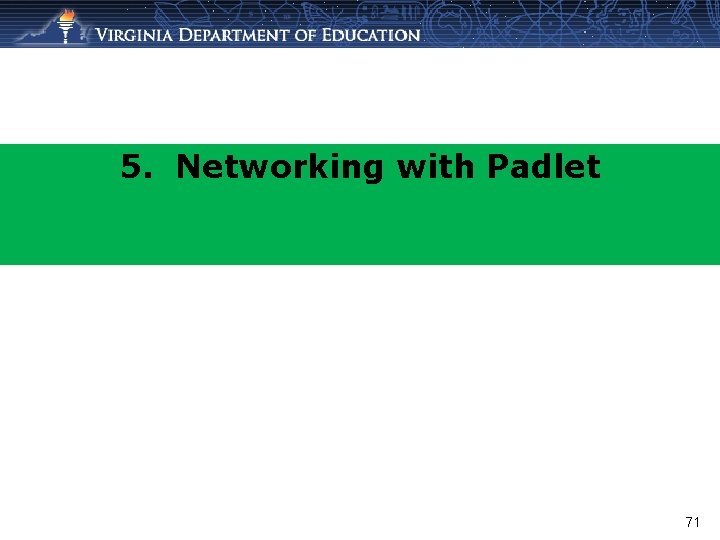 5. Networking with Padlet 71 