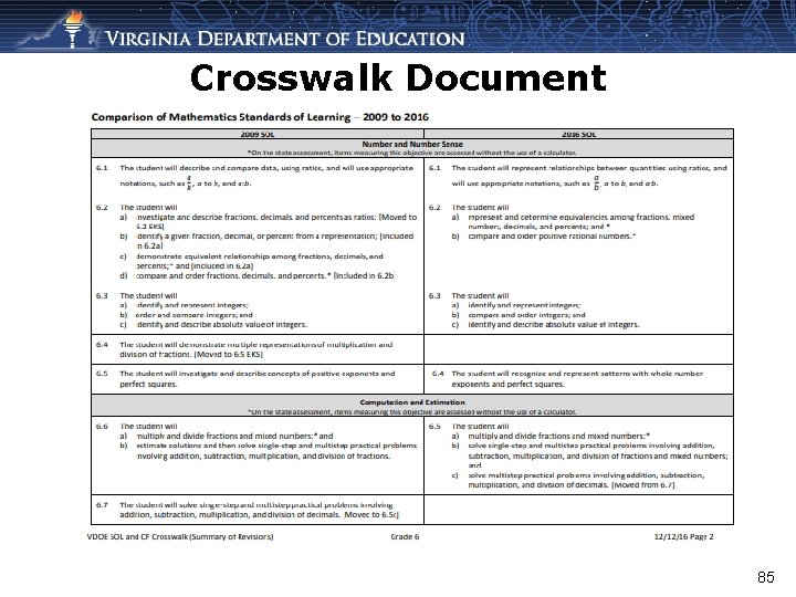 Crosswalk Document 85 