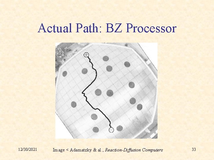 Actual Path: BZ Processor 12/30/2021 Image < Adamatzky & al. , Reaction-Diffusion Computers 33