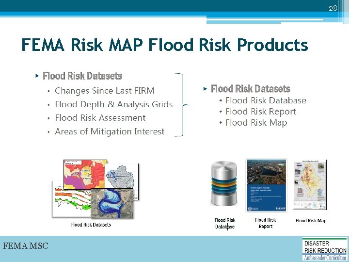 28 FEMA Risk MAP Flood Risk Products FEMA MSC 