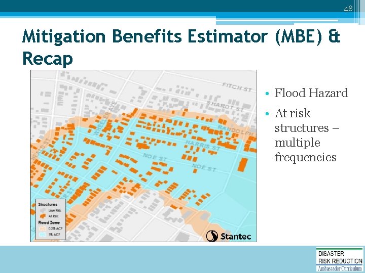 48 Mitigation Benefits Estimator (MBE) & Recap • Flood Hazard • At risk structures