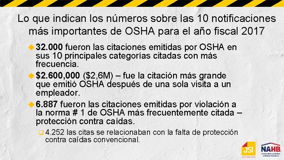 Lo que indican los números sobre las 10 notificaciones más importantes de OSHA para