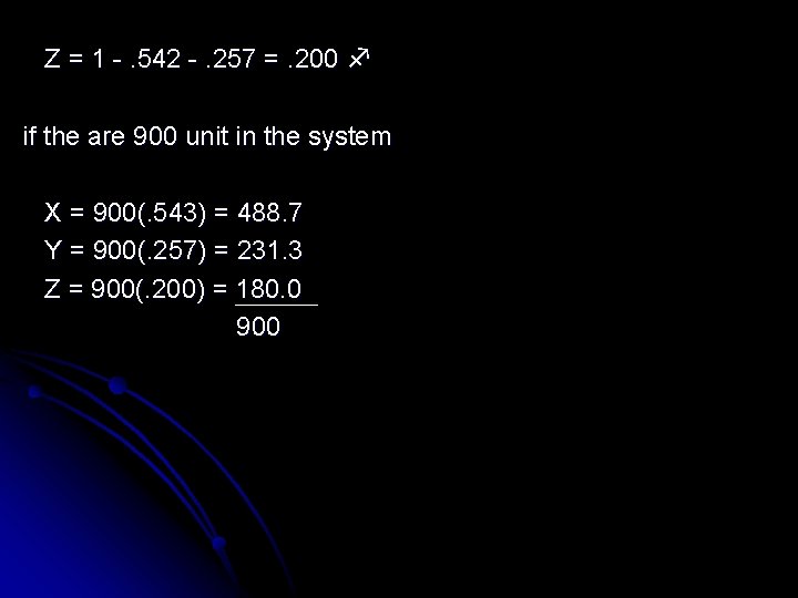 Z = 1 -. 542 -. 257 =. 200 if the are 900 unit