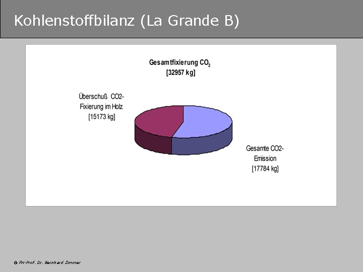 Kohlenstoffbilanz (La Grande B) © FH-Prof. Dr. Bernhard Zimmer 