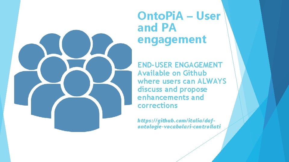 Onto. Pi. A – User and PA engagement END-USER ENGAGEMENT Available on Github where
