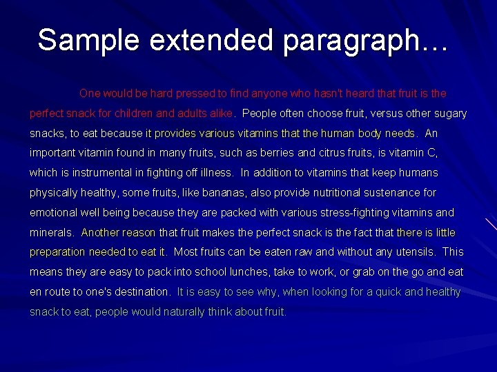 Sample extended paragraph… One would be hard pressed to find anyone who hasn't heard