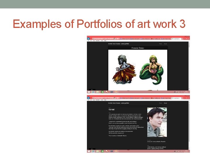 Examples of Portfolios of art work 3 