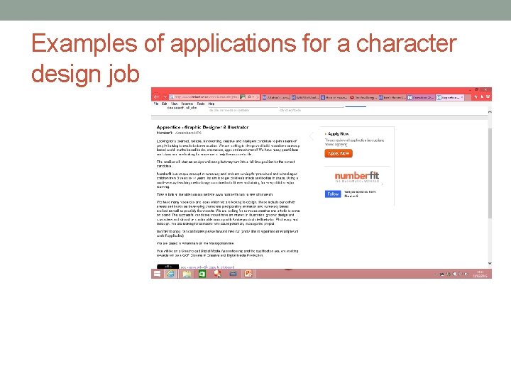 Examples of applications for a character design job 