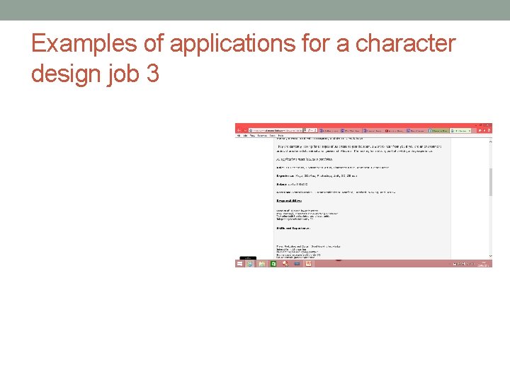 Examples of applications for a character design job 3 