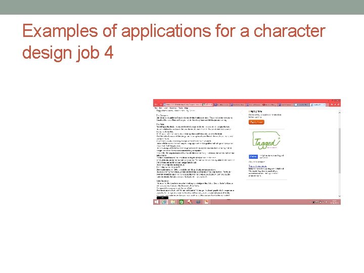 Examples of applications for a character design job 4 