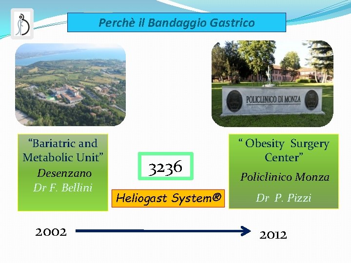 Perchè il Bandaggio Gastrico “Bariatric and Metabolic Unit” Desenzano Dr F. Bellini 2002 3236