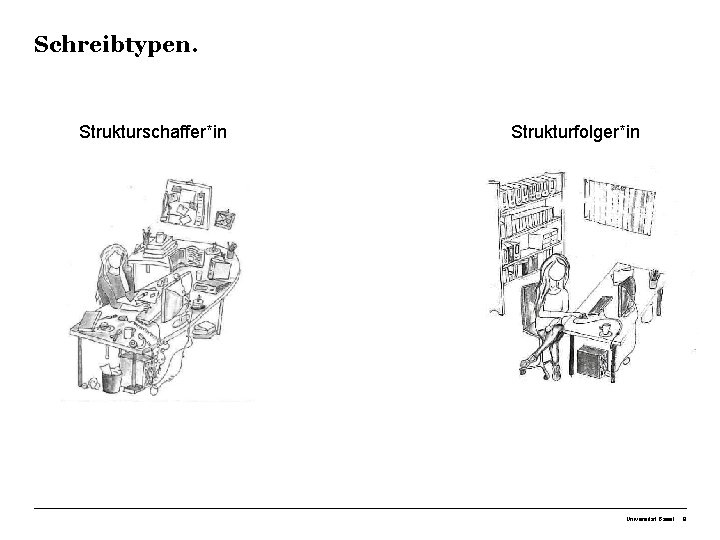 Schreibtypen. Strukturschaffer*in Strukturfolger*in Universität Basel 9 