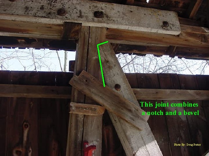 This joint combines a notch and a bevel Photo By: Doug Porter 