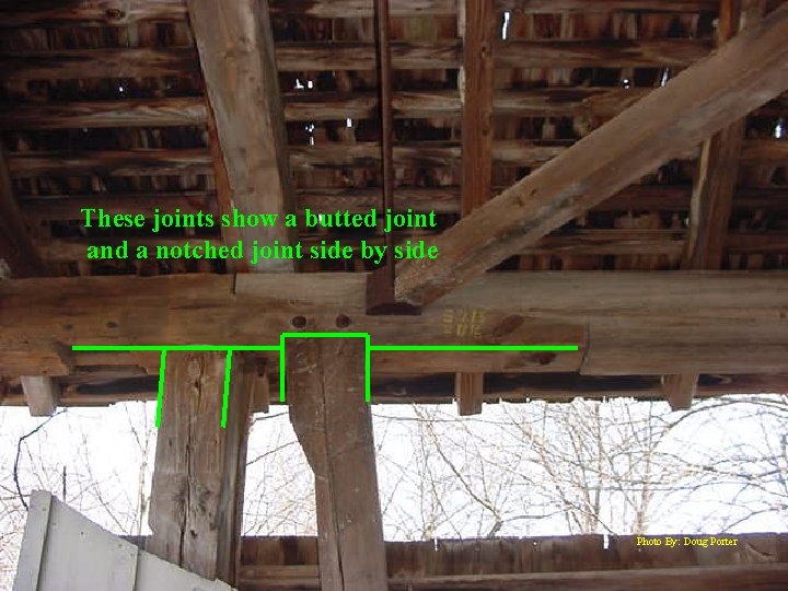 These joints show a butted joint and a notched joint side by side Photo