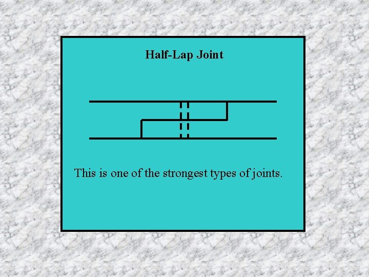 Half-Lap Joint This is one of the strongest types of joints. 