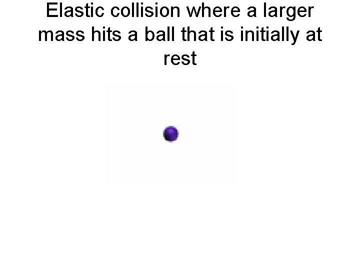 Elastic collision where a larger mass hits a ball that is initially at rest