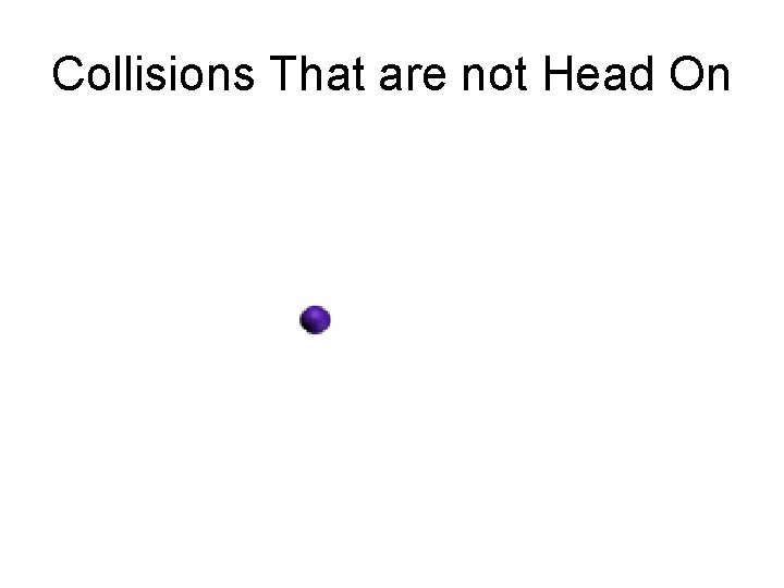 Collisions That are not Head On 