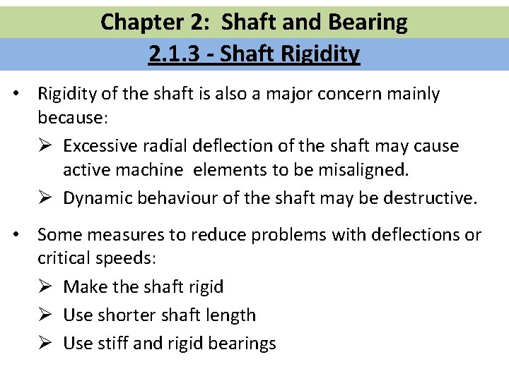 Chapter 2: Shaft and Bearing Chapter Shaft and Bearing 2. 1. 32: - Shaft