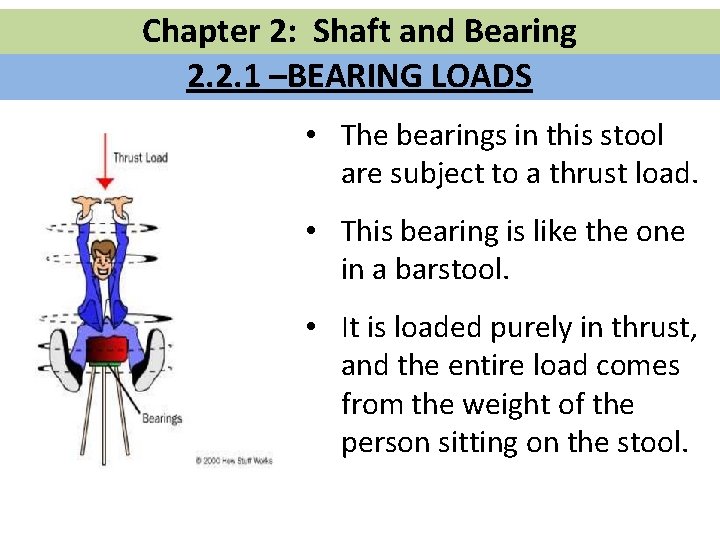 Chapter 2: Shaft and Bearing 2. 2. 1 –BEARING LOADS • The bearings in