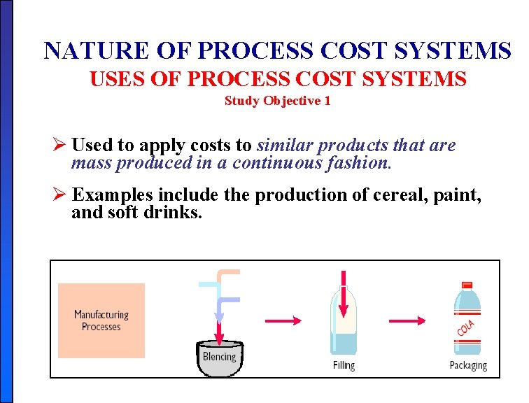 NATURE OF PROCESS COST SYSTEMS USES OF PROCESS COST SYSTEMS Study Objective 1 Ø NATURE OF PROCESS COST SYSTEMS USES OF PROCESS COST SYSTEMS Study Objective 1 Ø